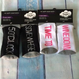 Ladies set of 2 Wine 🍷 just saying novelty socks
